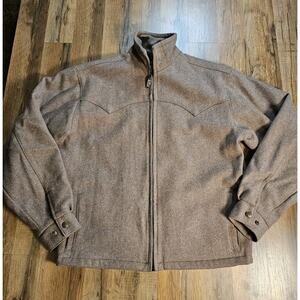 Schaefer Outfitter Wool Blend Arena Jacket Beige Sz S Made in USA Cowboy